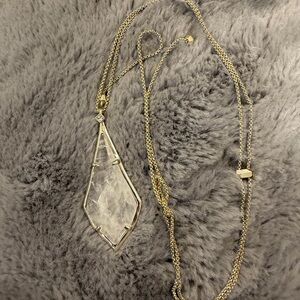 Kendra Scott Gold Necklace with Clear Pendant